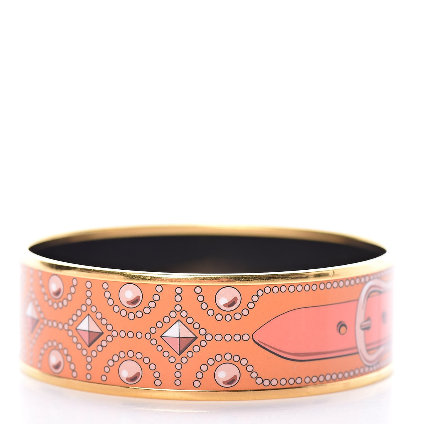 Enamel Printed Wide Collier de Chiens Bracelet 70