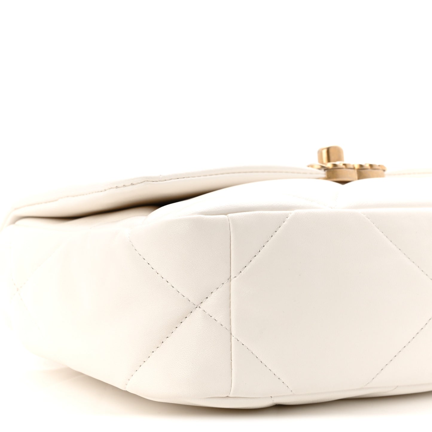Goatskin Quilted Medium Chanel 19 Flap White