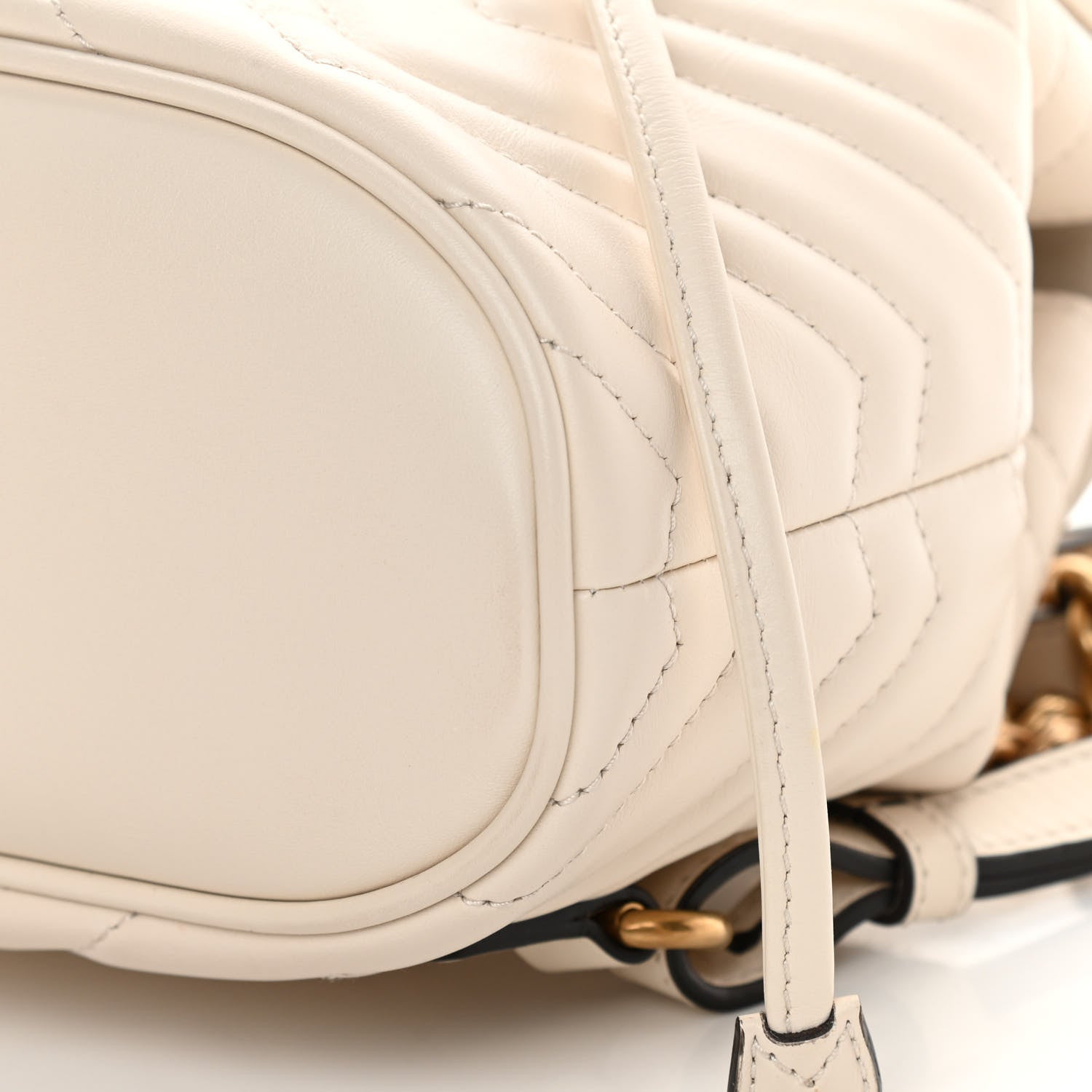 Gucci Calfskin Matelasse GG Marmont Flap Backpack White 10 of 11