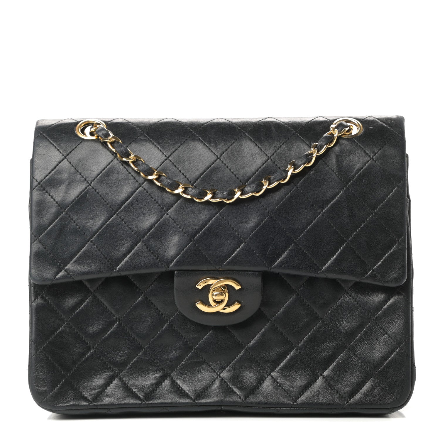 Chanel Lambskin Quilted Medium Double Flap Black 1 of 15