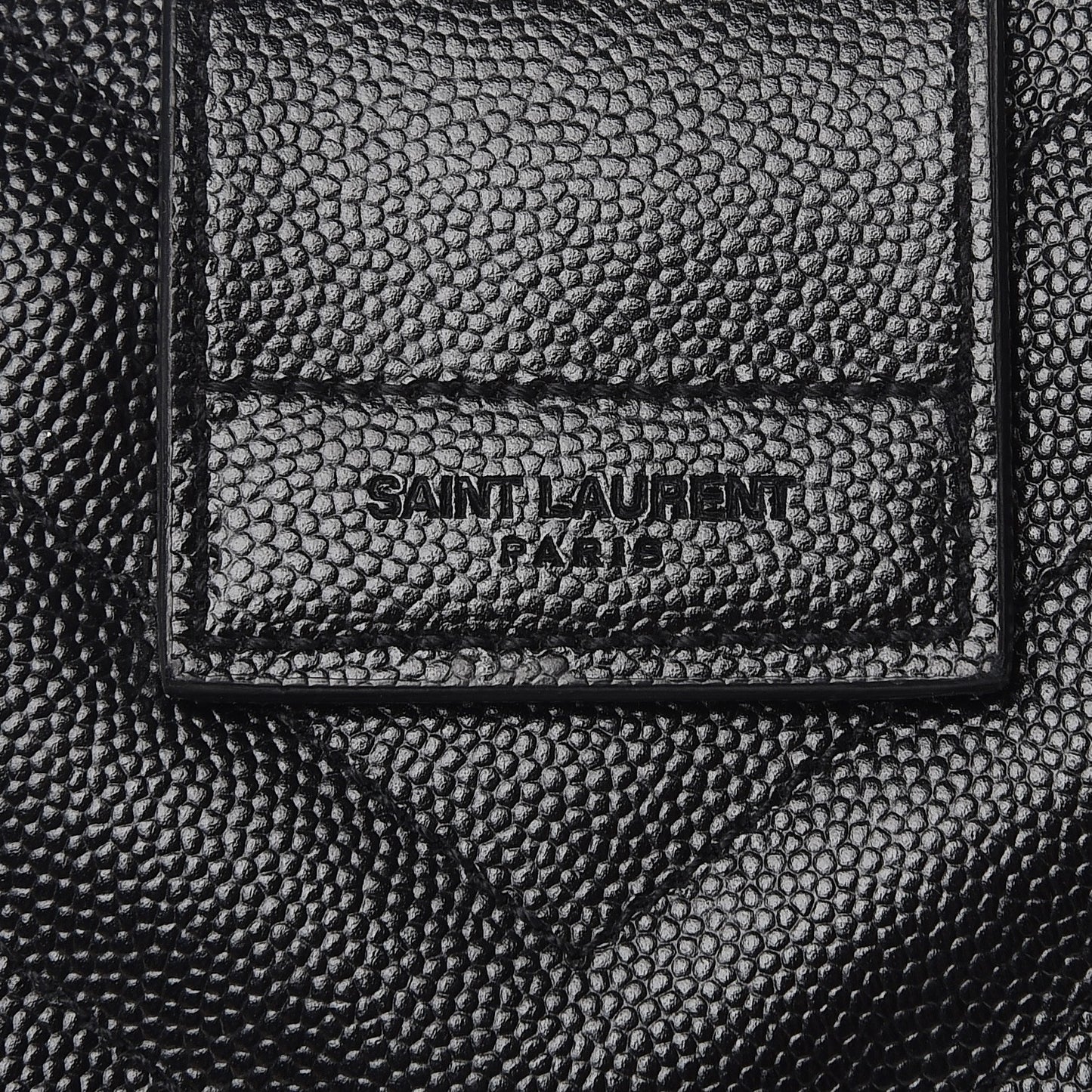Grain De Poudre Matelasse Chevron Monogram Shopping Bag Black