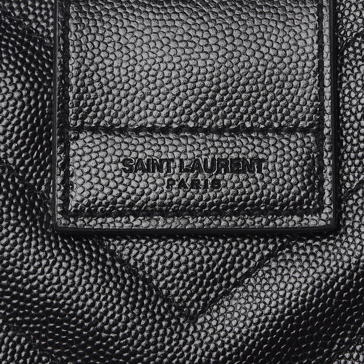 Saint Laurent Grain De Poudre Matelasse Chevron Monogram Shopping Bag Black 8 of 9
