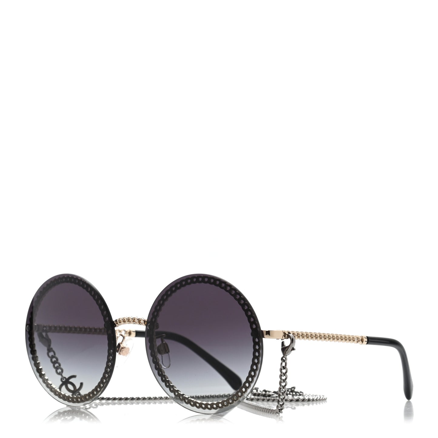 Round Chain Sunglasses 4245 Gold