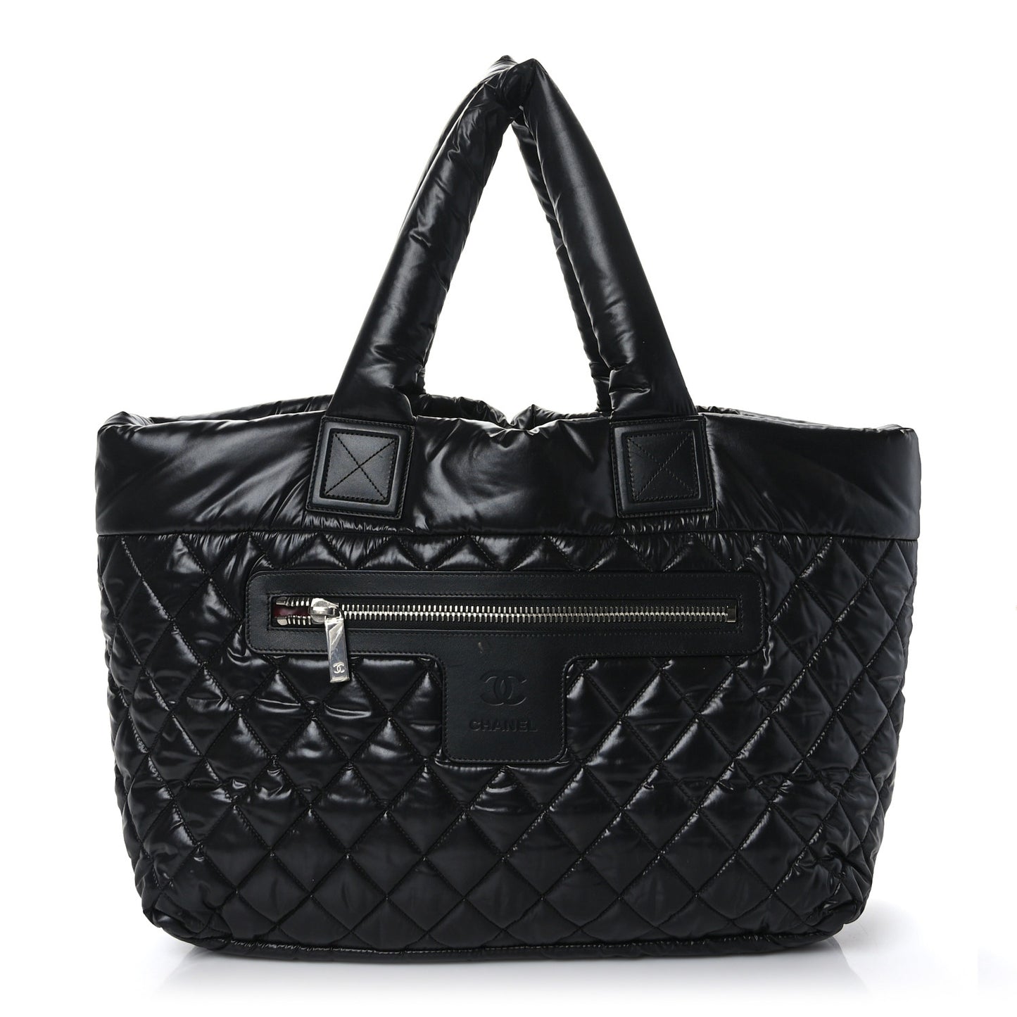 Nylon Quilted Large Coco Cocoon Tote Black