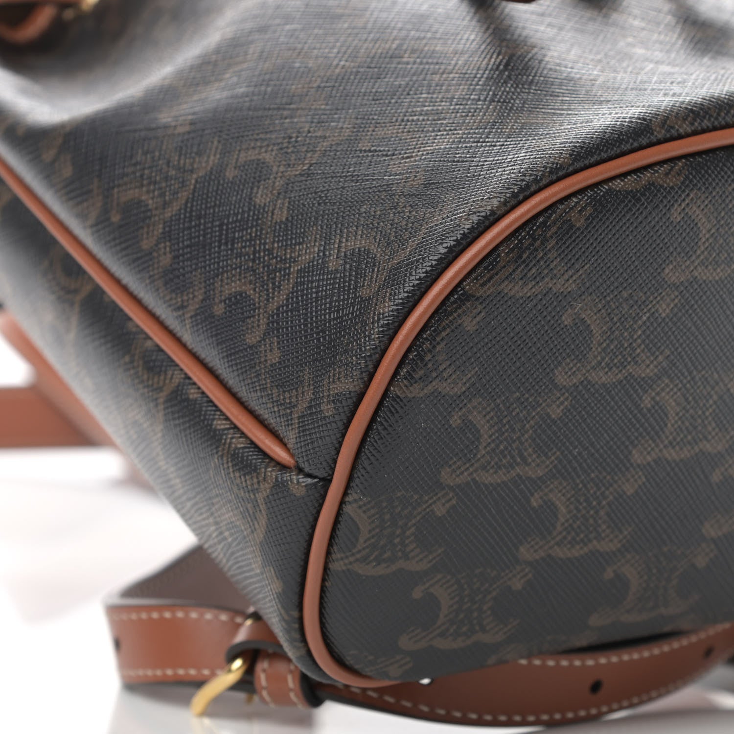 Celine Triomphe Canvas Calfskin Mini Folco Backpack Tan 9 of 10