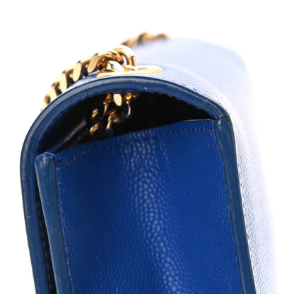 Saint Laurent Grain De Poudre Small Classic Monogram Kate Satchel Royal Blue 9 of 12