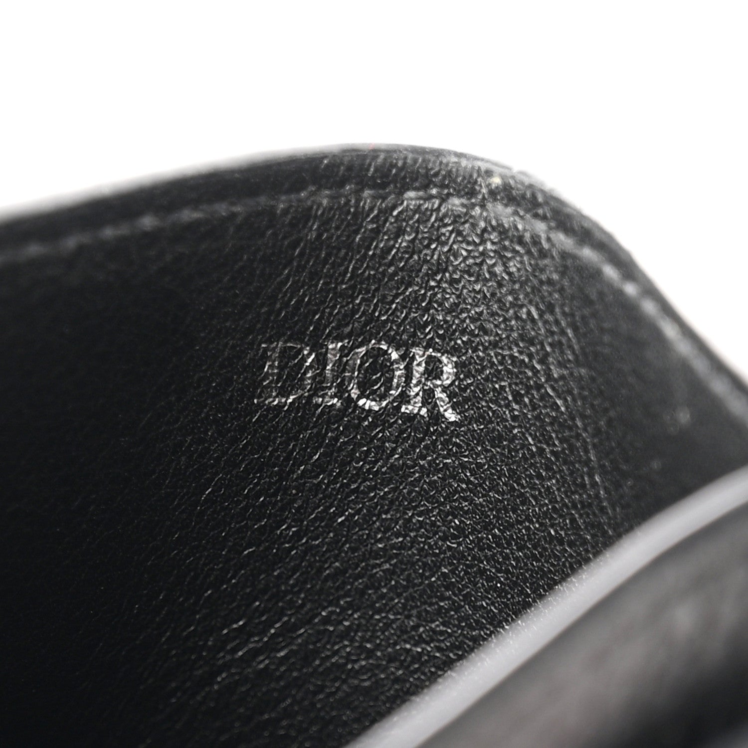 Christian Dior Grained Calfskin Oblique Card Holder Black 6 of 8