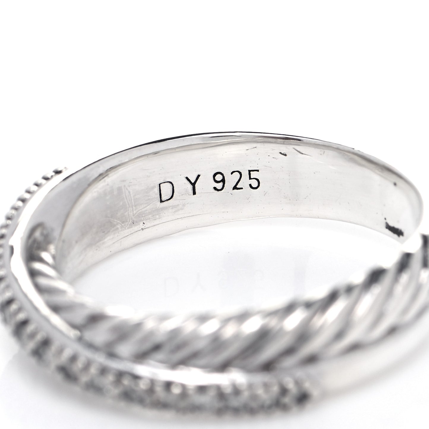 Sterling Silver Diamond 5mm Crossover Ring 55 7.25
