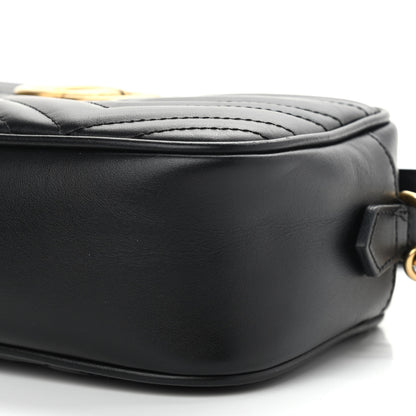 Gucci Calfskin Matelasse Small GG Marmont Chain Shoulder Bag Black 11 of 12