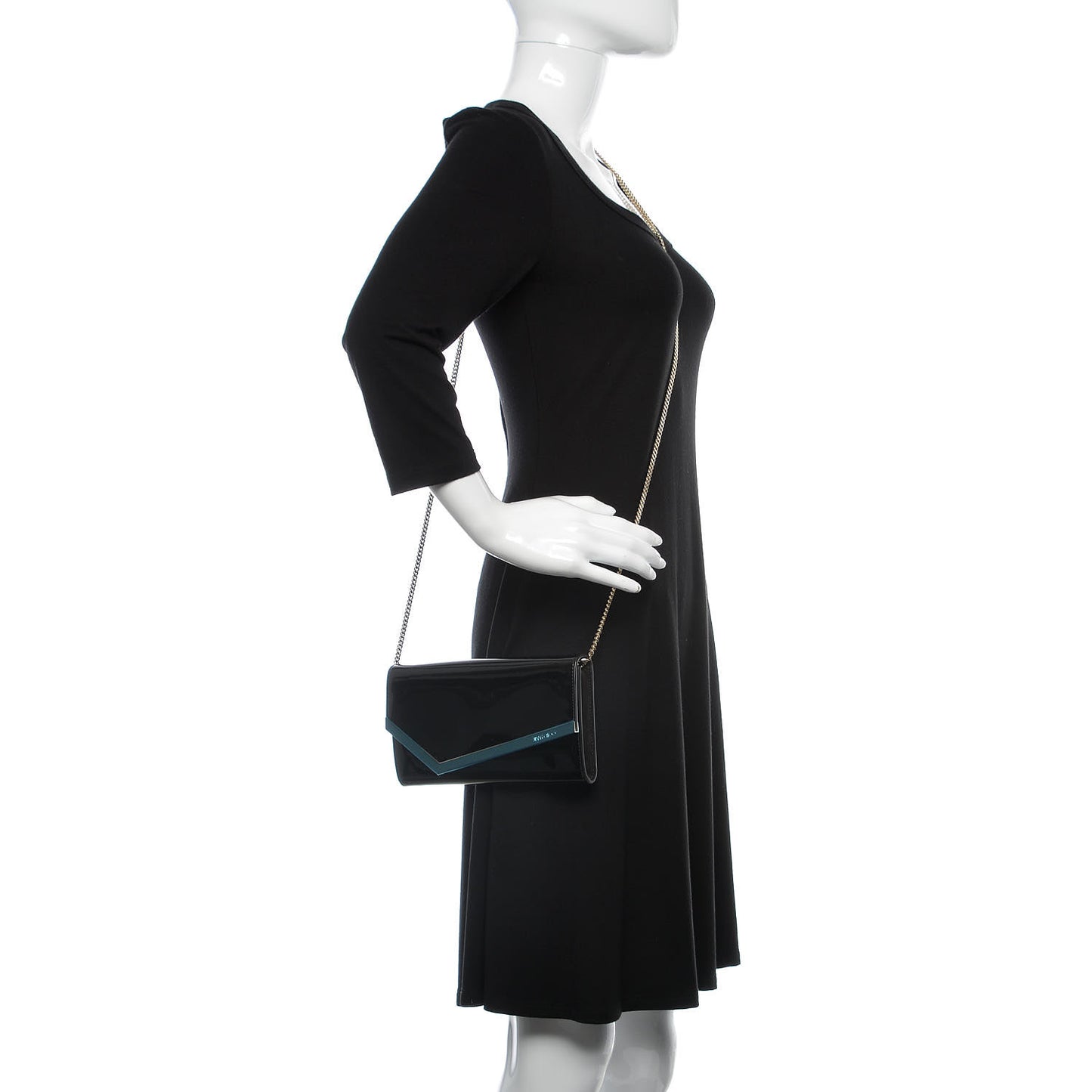 Patent Emmie Clutch Bag Black