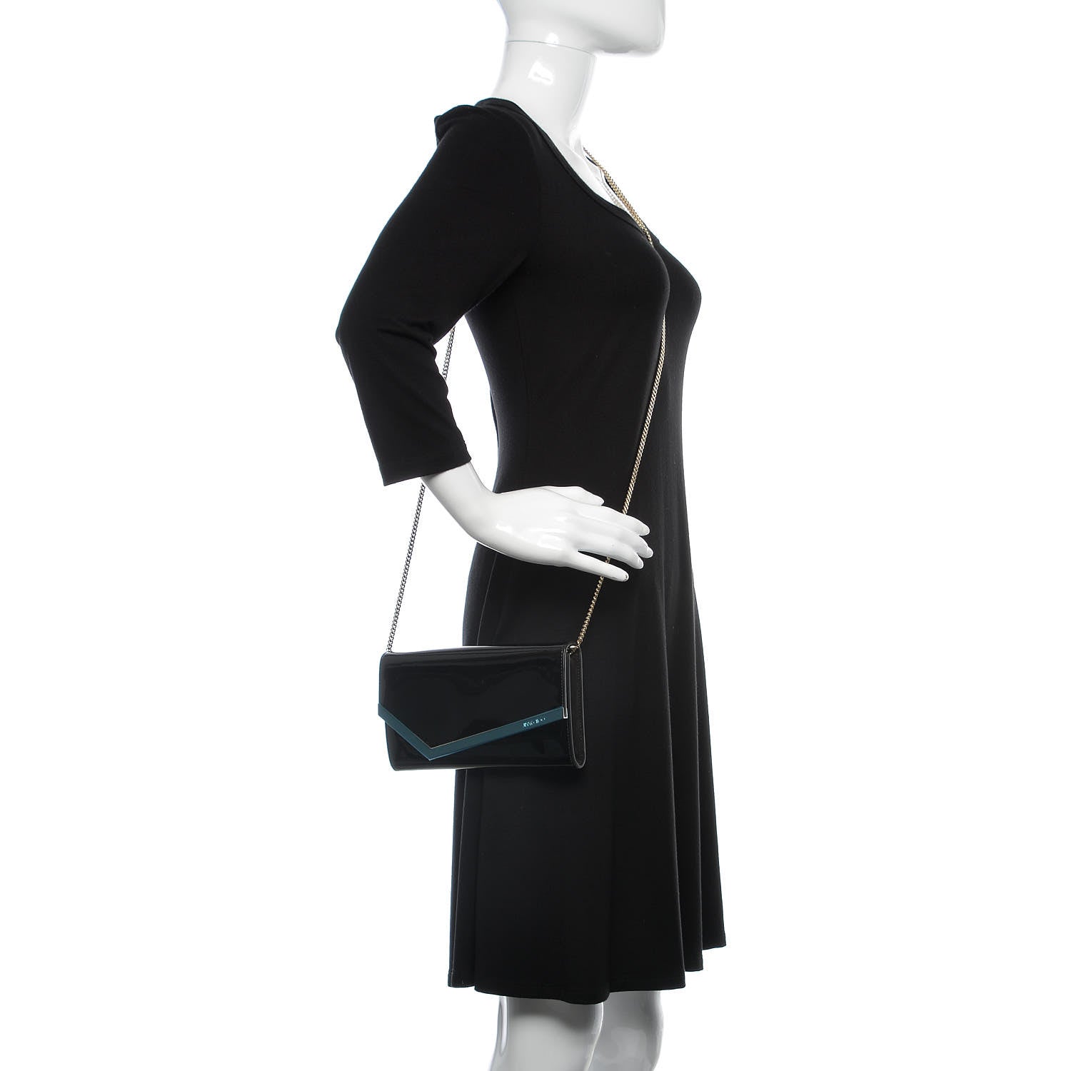 Jimmy Choo Patent Emmie Clutch Bag Black 2 of 10
