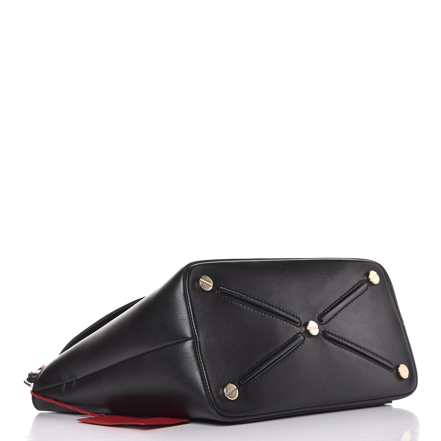 Valentino Garavani Calfskin Small Rockstud Demilune Double Handle Satchel Black 5 of 9
