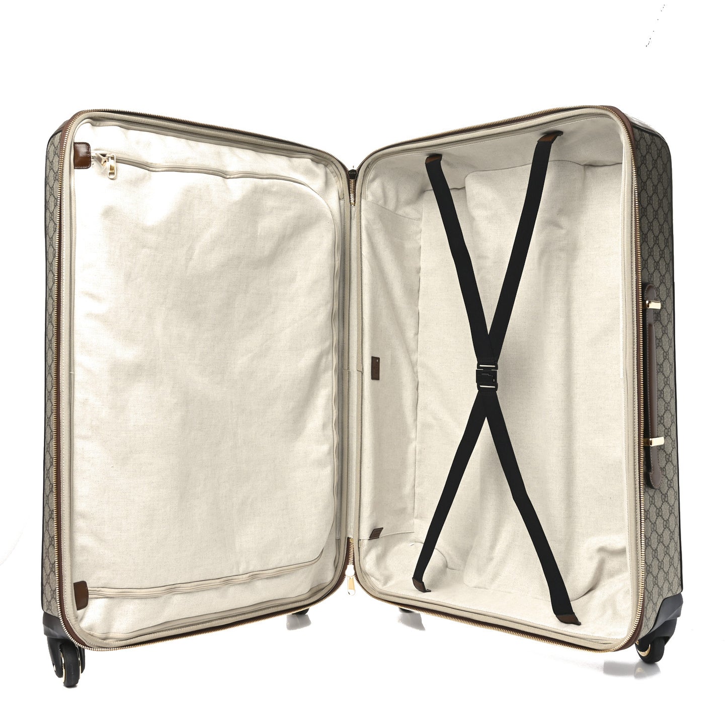 GG Supreme Monogram Azalea Calfskin Retro Interlocking G Carry On Trolley Beige Ebony Brown Sugar