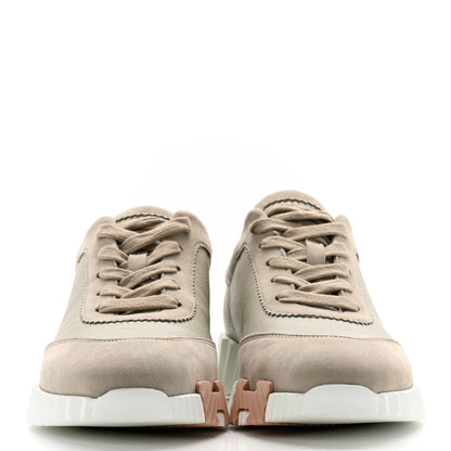 Hermes Sport Goatskin Suede Goatskin Womens Bouncing Sneakers 38 Beige Esquisse 2 of 10