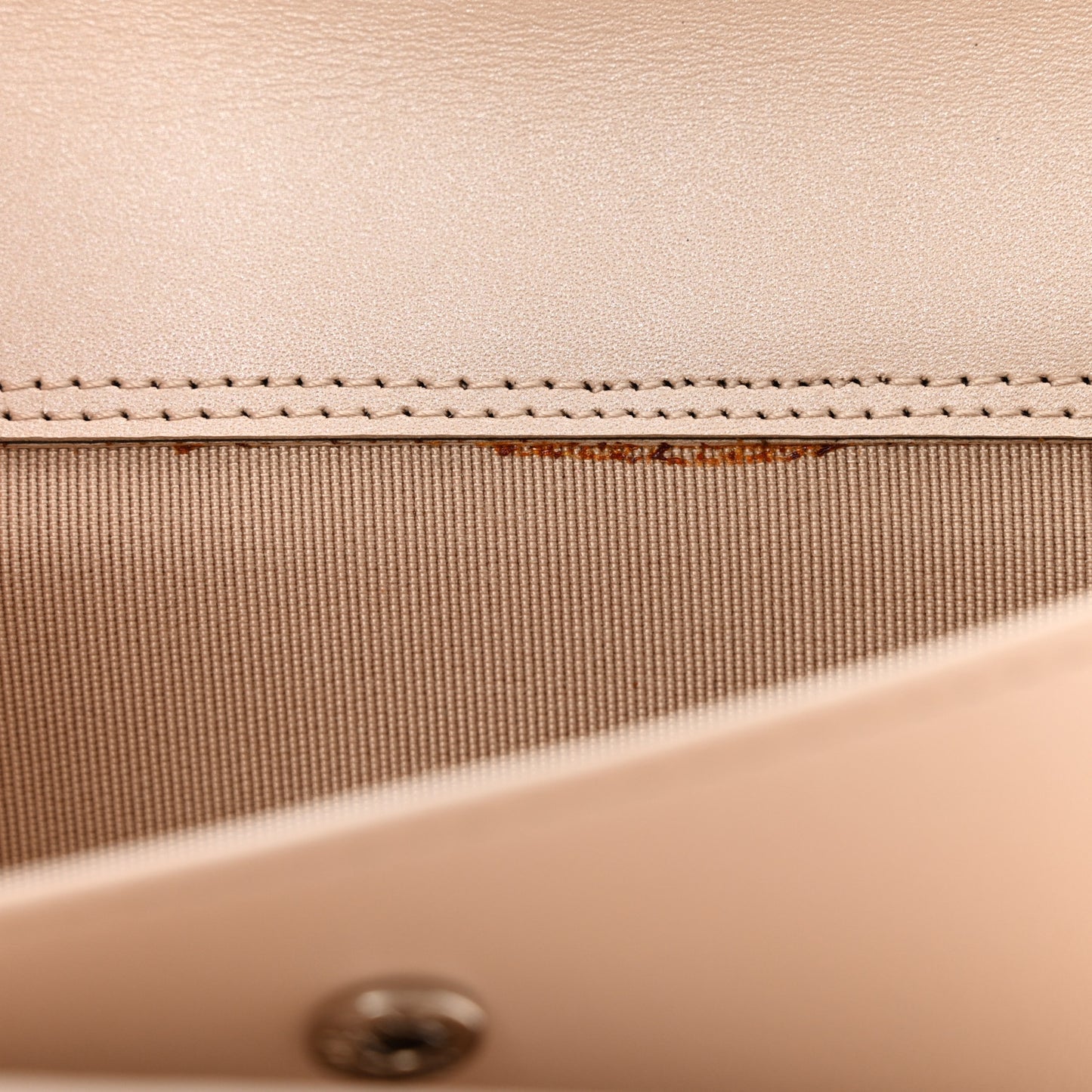 Pearly Caviar Quilted Large Gusset Flap Wallet Dark Beige