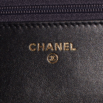 Chanel Calfskin Double Stitch Boy Wallet On Chain WOC Grey 6 of 12