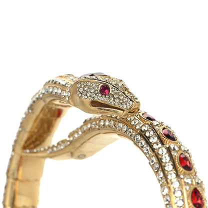Gucci Metal Crystal Snake Wrap Choker Gold Red 6 of 6