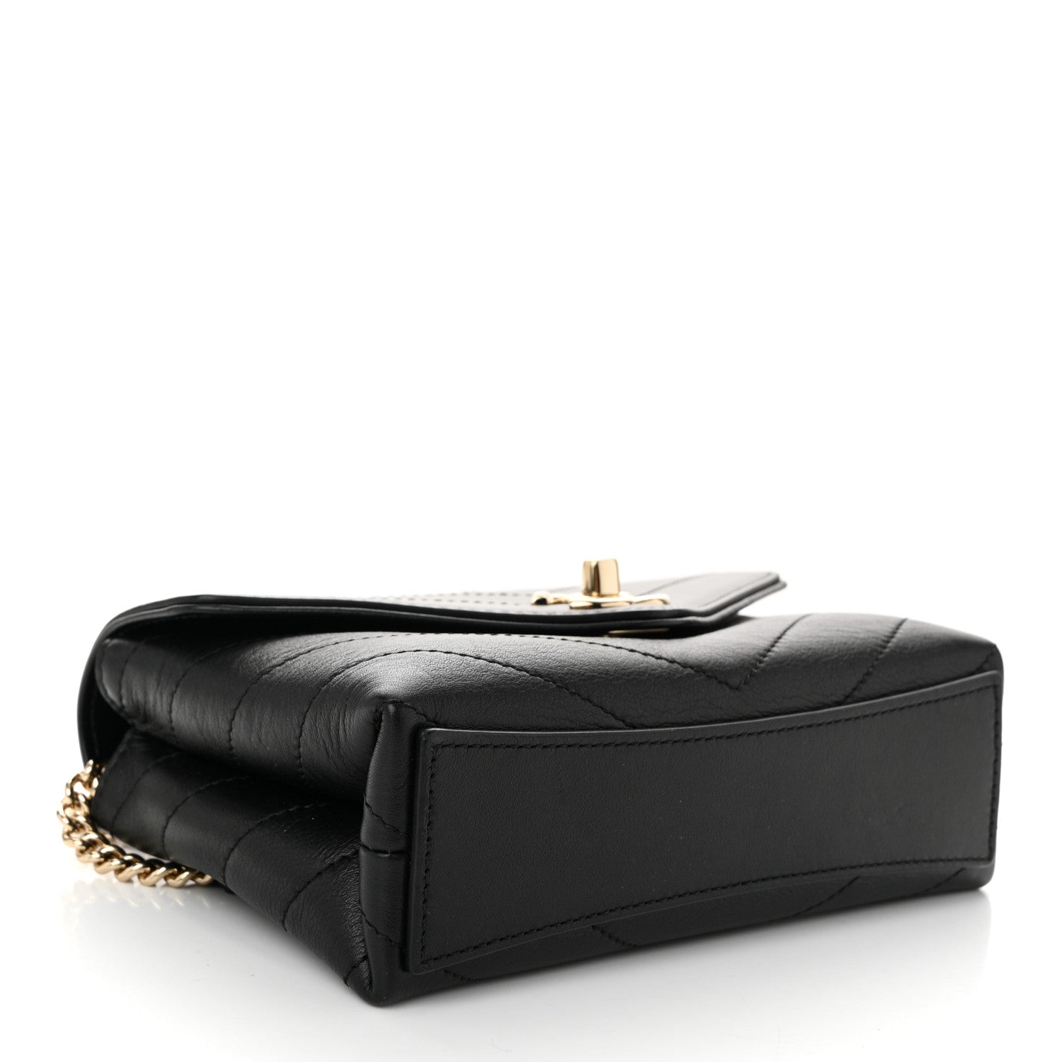 Chanel Calfskin Chevron Stitched Coco Waist Bag Black 4 of 10