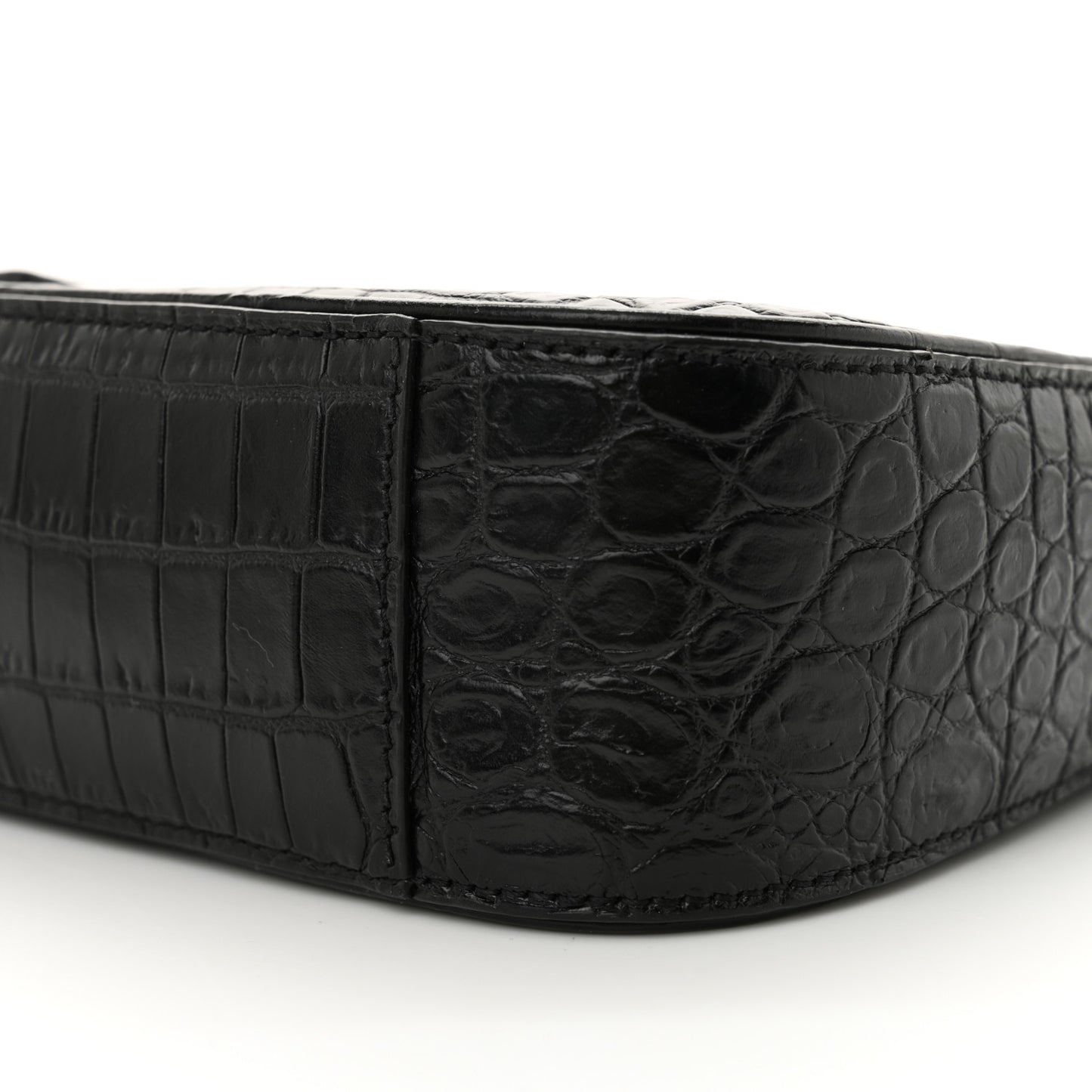 Calfskin Crocodile Embossed Le 5 A 7 Hobo Black