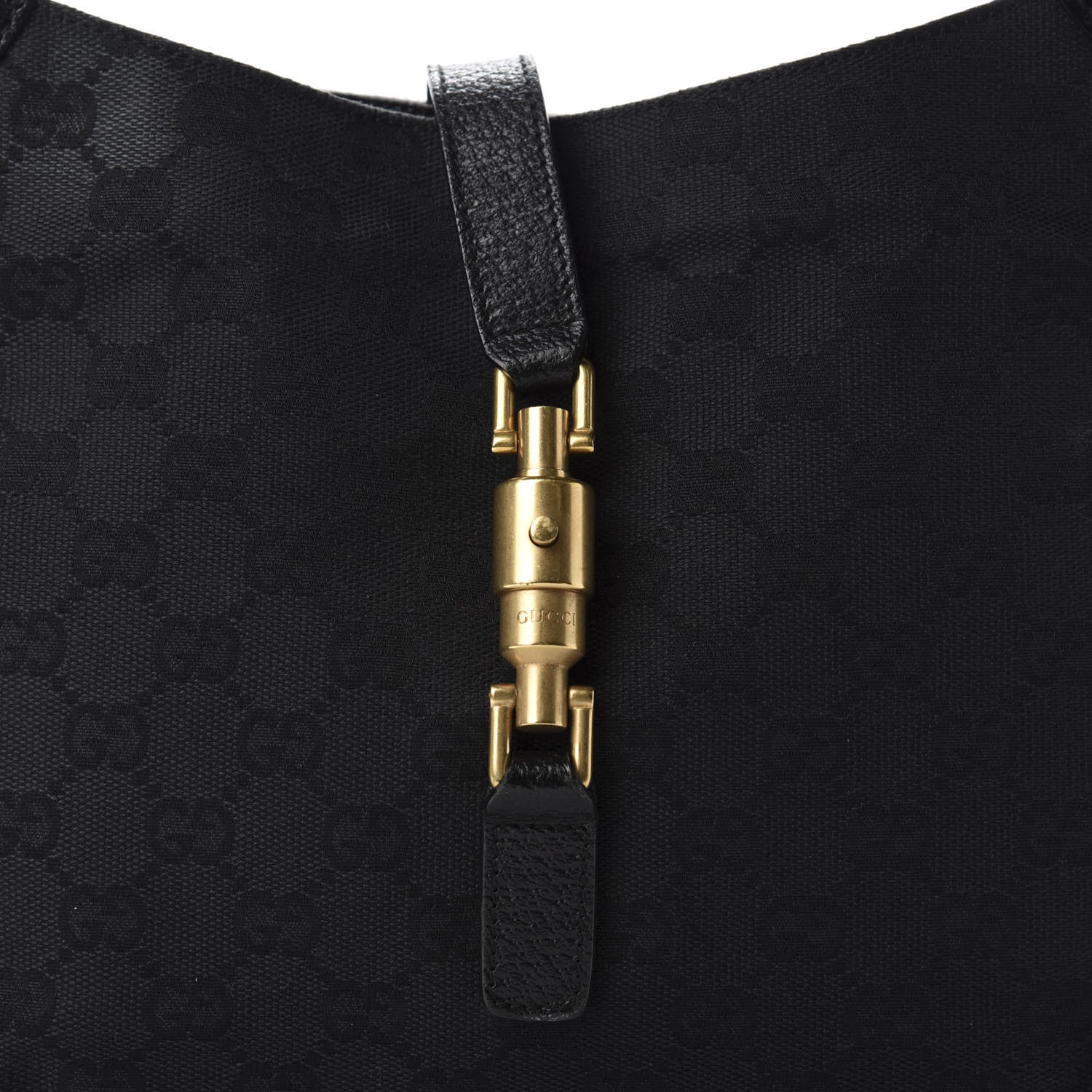Gucci Monogram Piston Lock Jackie O Hobo Black 10 of 10