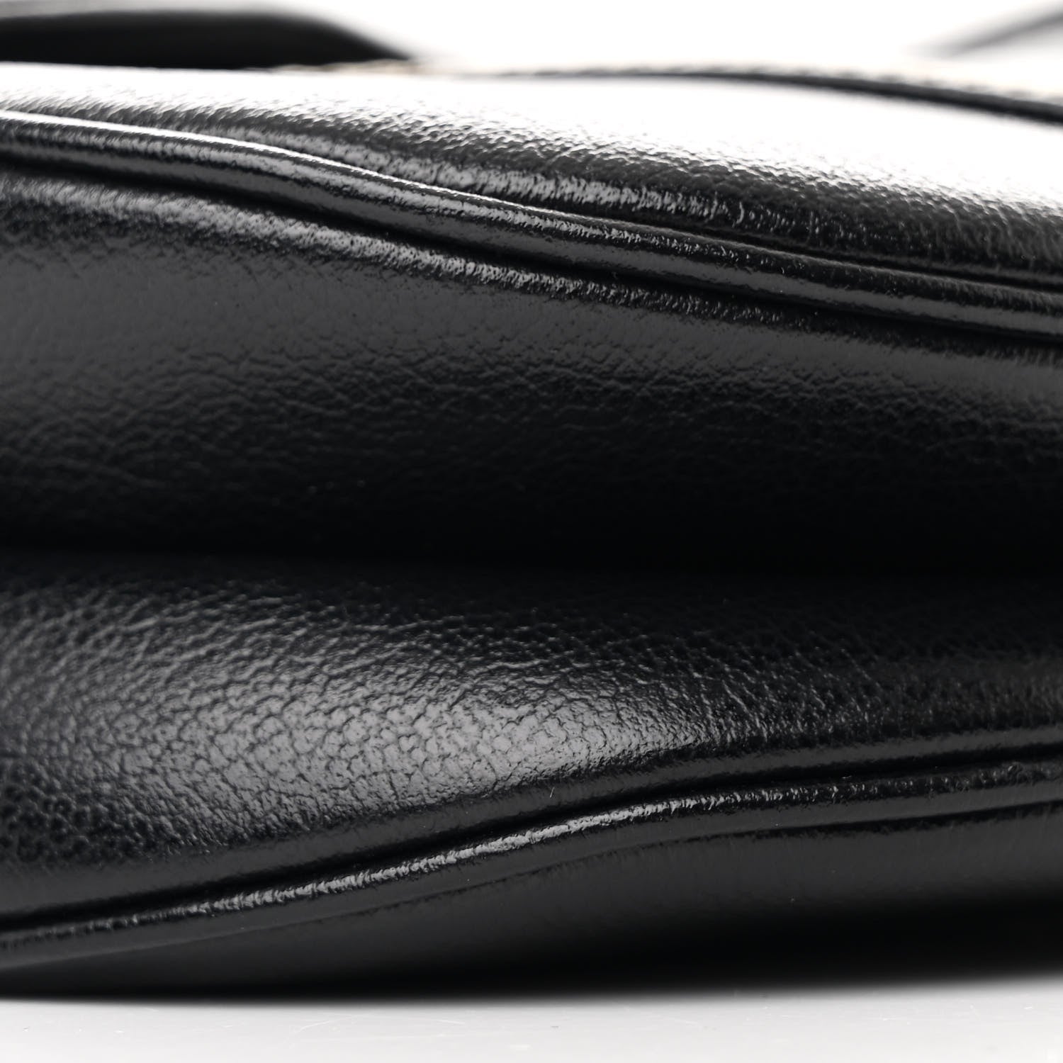 Christian Dior Shiny Goatskin Saddle Bag Black 9 of 12