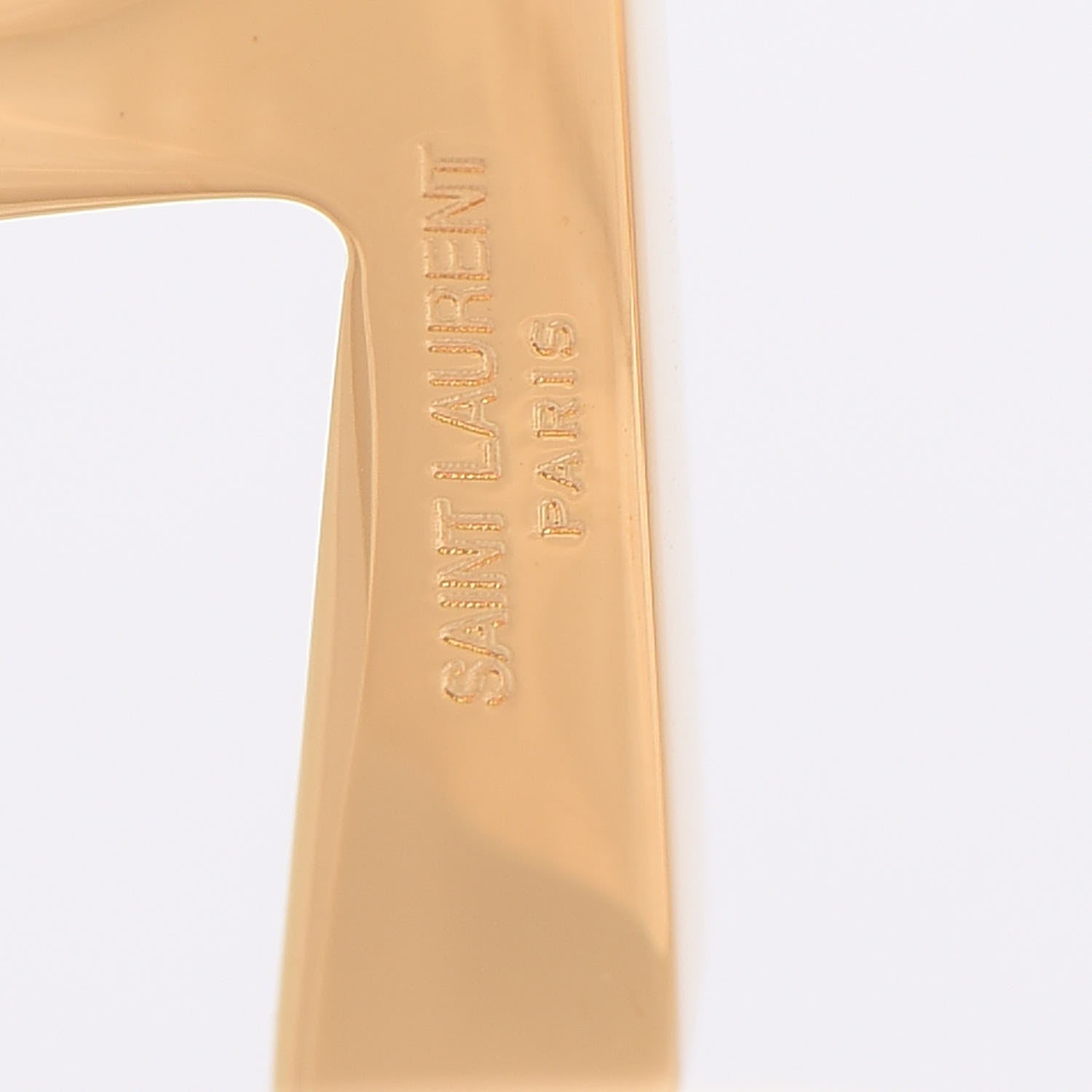 Saint Laurent Brass Monogram Medium Cuff Bracelet Gold 4 of 5