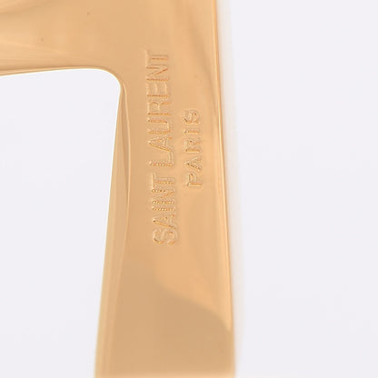 Saint Laurent Brass Monogram Medium Cuff Bracelet Gold 4 of 5