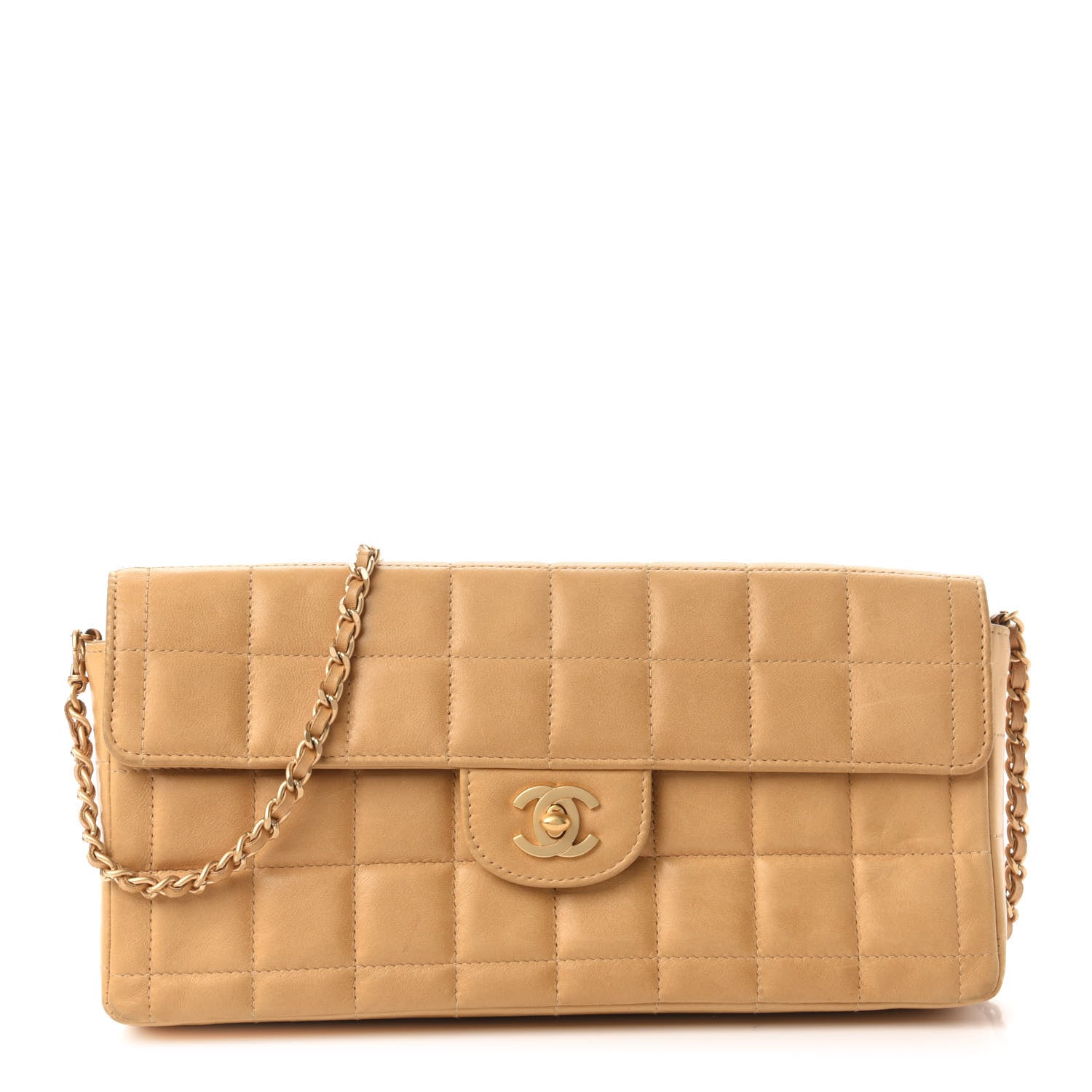 Chanel Lambskin East West Chocolate Bar Flap Beige 1 of 10