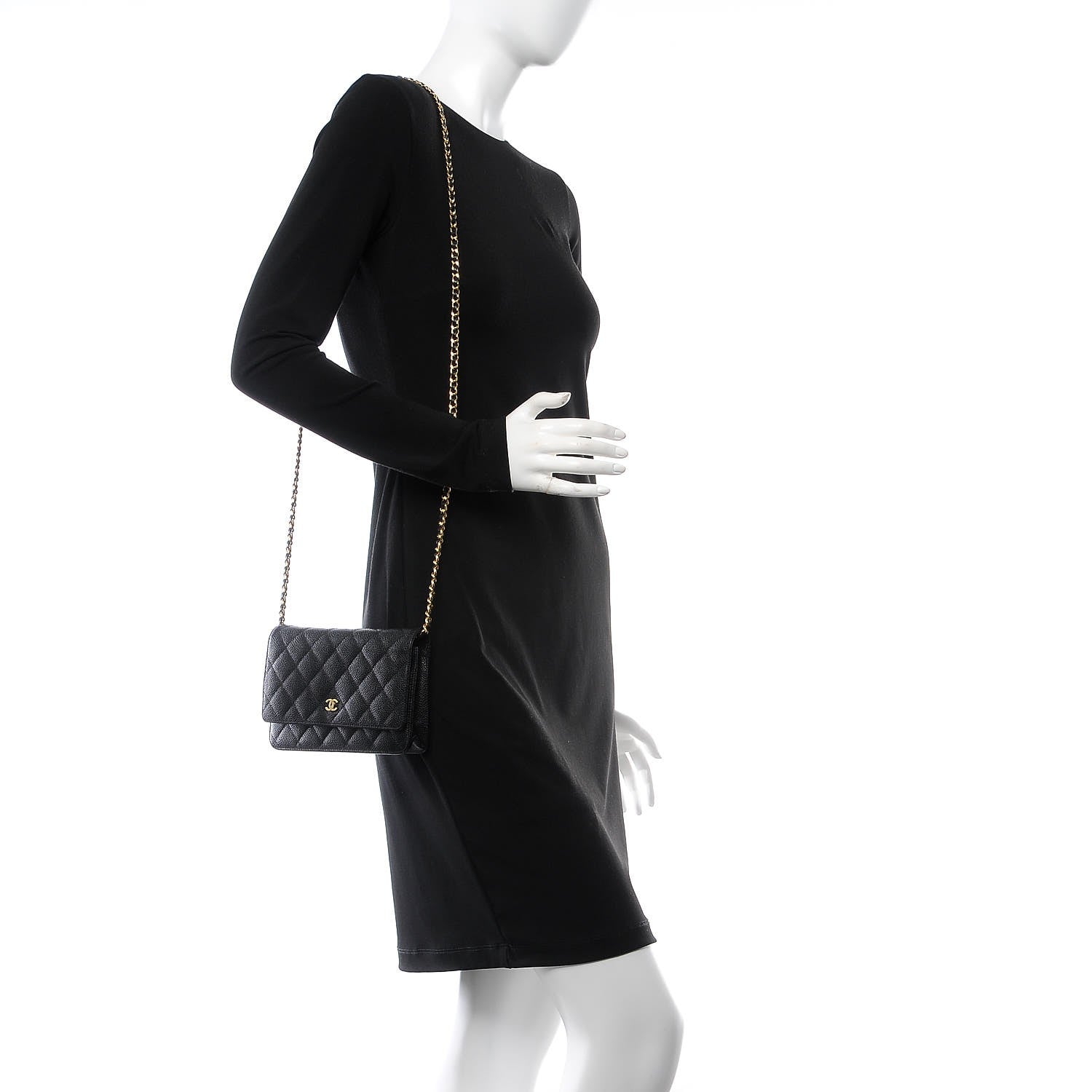 Chanel Caviar Quilted Wallet On Chain WOC Black 2 of 9