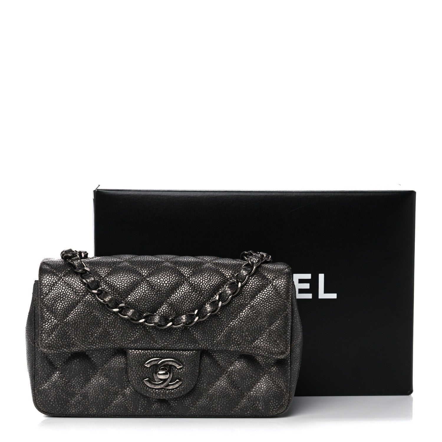 Chanel Metallic Caviar Quilted Mini Rectangular Flap Black 11 of 11