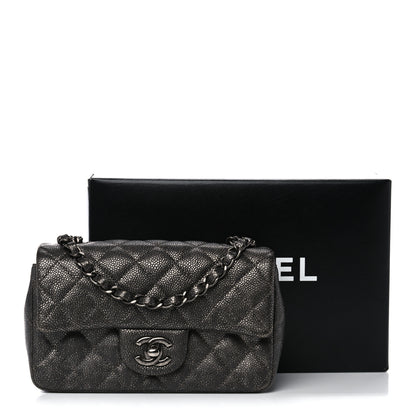 Chanel Metallic Caviar Quilted Mini Rectangular Flap Black 11 of 11