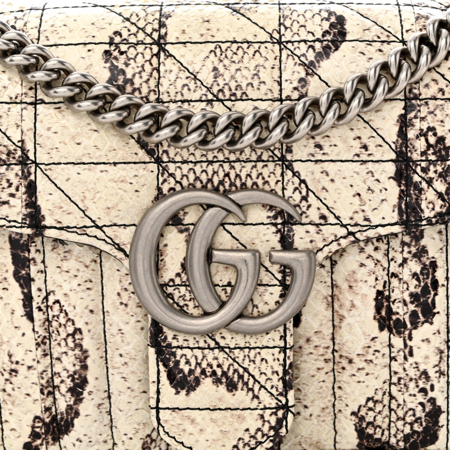 Snakeskin Matelasse Aria Small GG Marmont Shoulder Bag Roccia