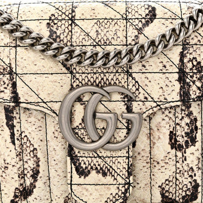 Gucci Snakeskin Matelasse Aria Small GG Marmont Shoulder Bag Roccia 9 of 14