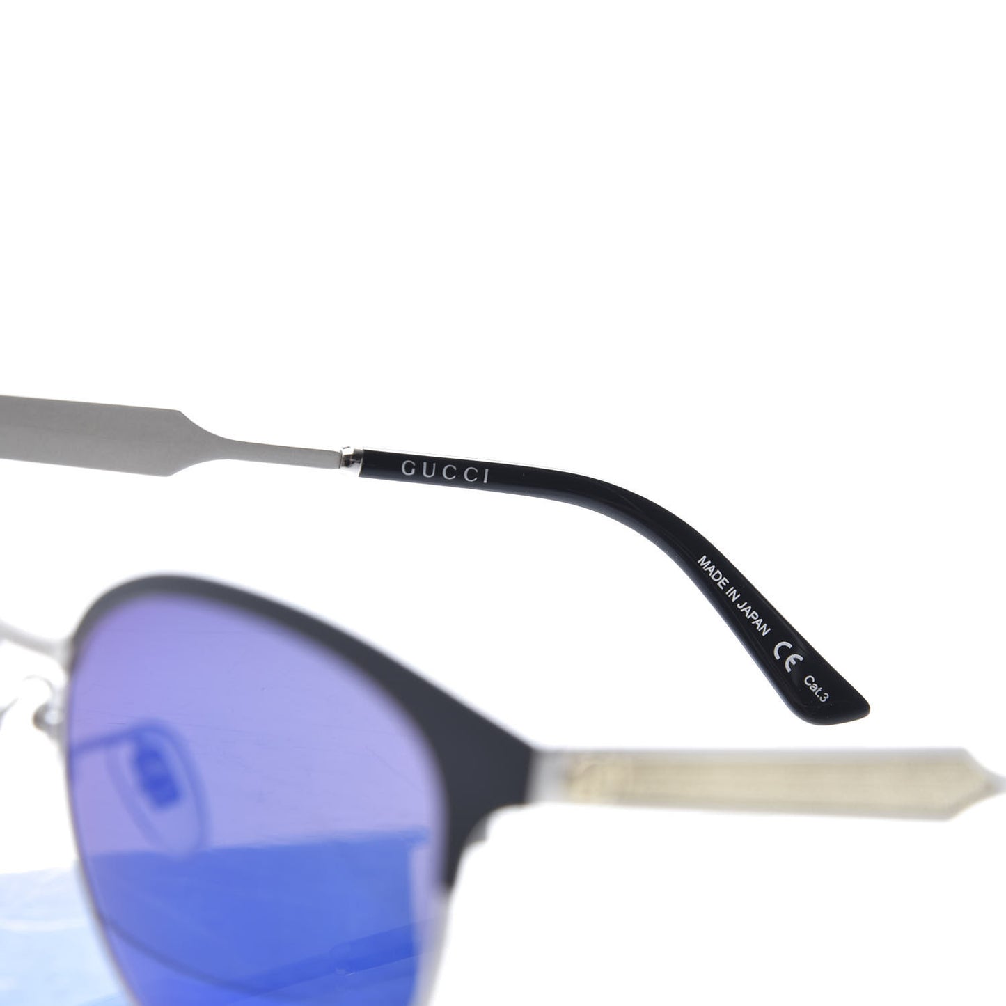 Round Metal GG0074SK Sunglasses Black Silver