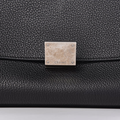 Celine Drummed Calfskin Suede Small Trapeze Black 9 of 9