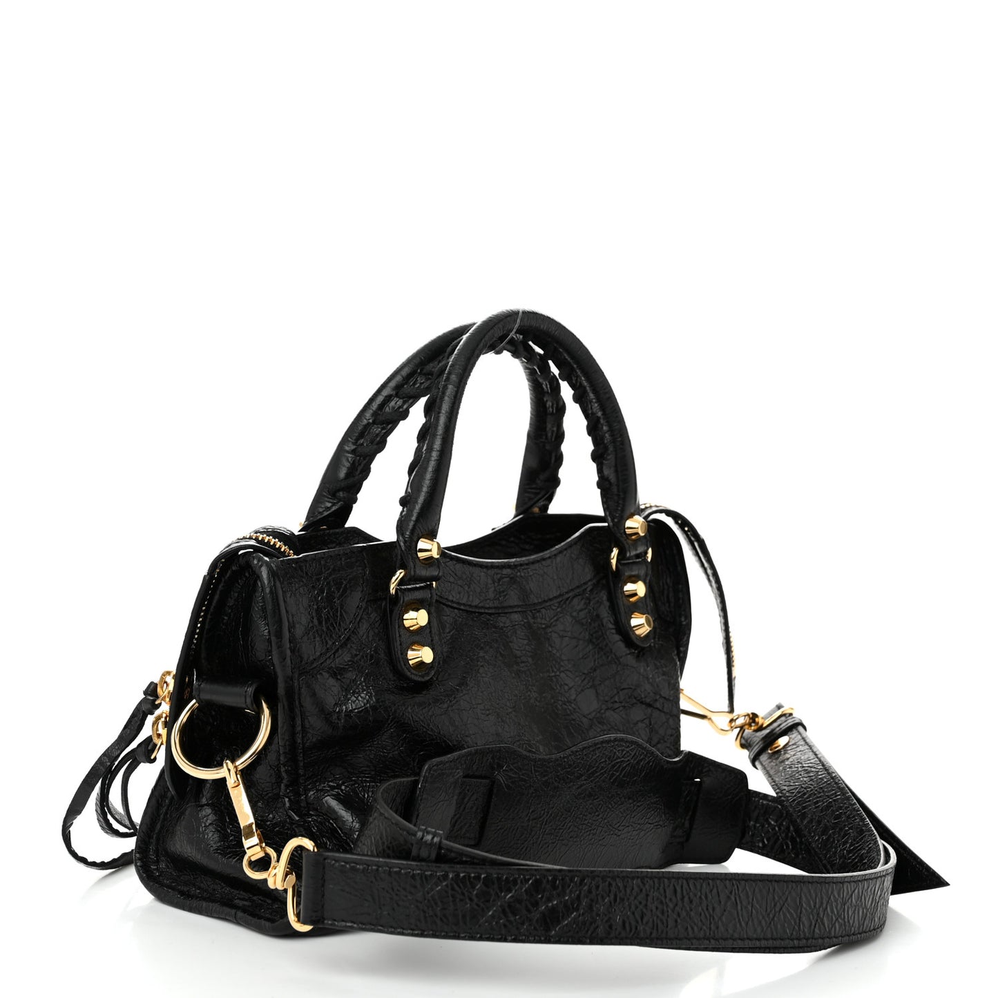 Agneau Classic Gold Hardware Mini City Black