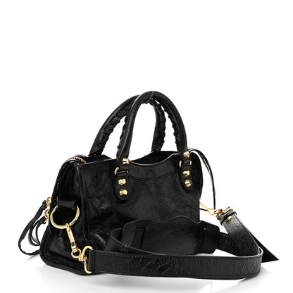 Balenciaga Agneau Classic Gold Hardware Mini City Black 4 of 12