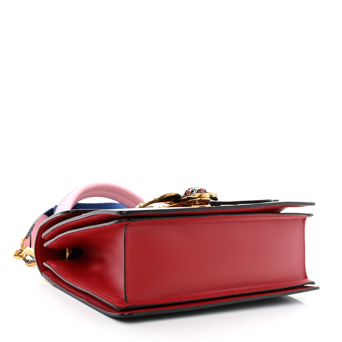 Calfskin Sylvie Web Small Queen Margaret Top Handle Bag Blue Agata Hibiscus Red Mystic White Sugar Pink