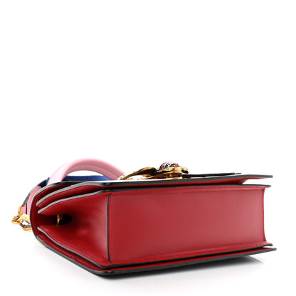 Gucci Calfskin Sylvie Web Small Queen Margaret Top Handle Bag Blue Agata Hibiscus Red Mystic White Sugar Pink 4 of 15