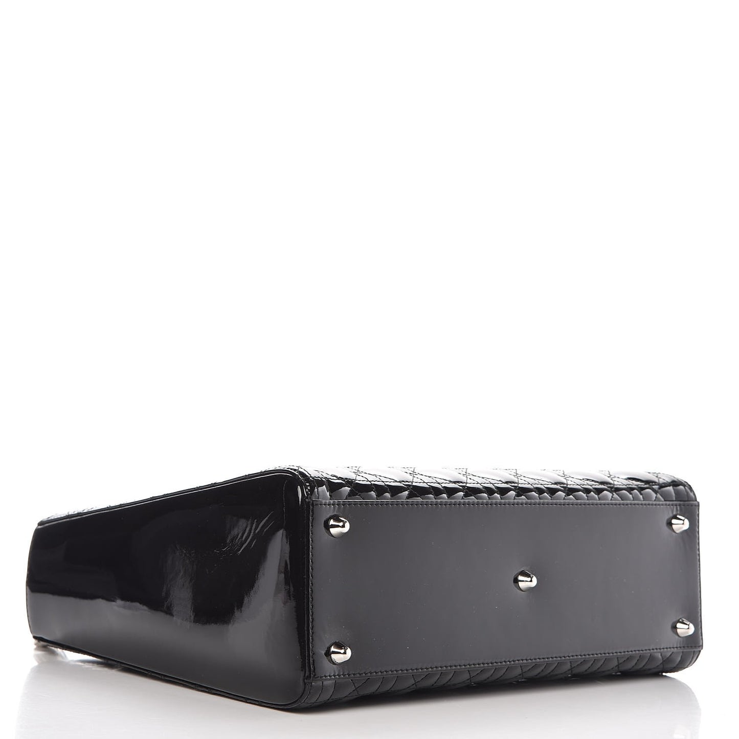 Patent Cannage Large Lady Dior Black