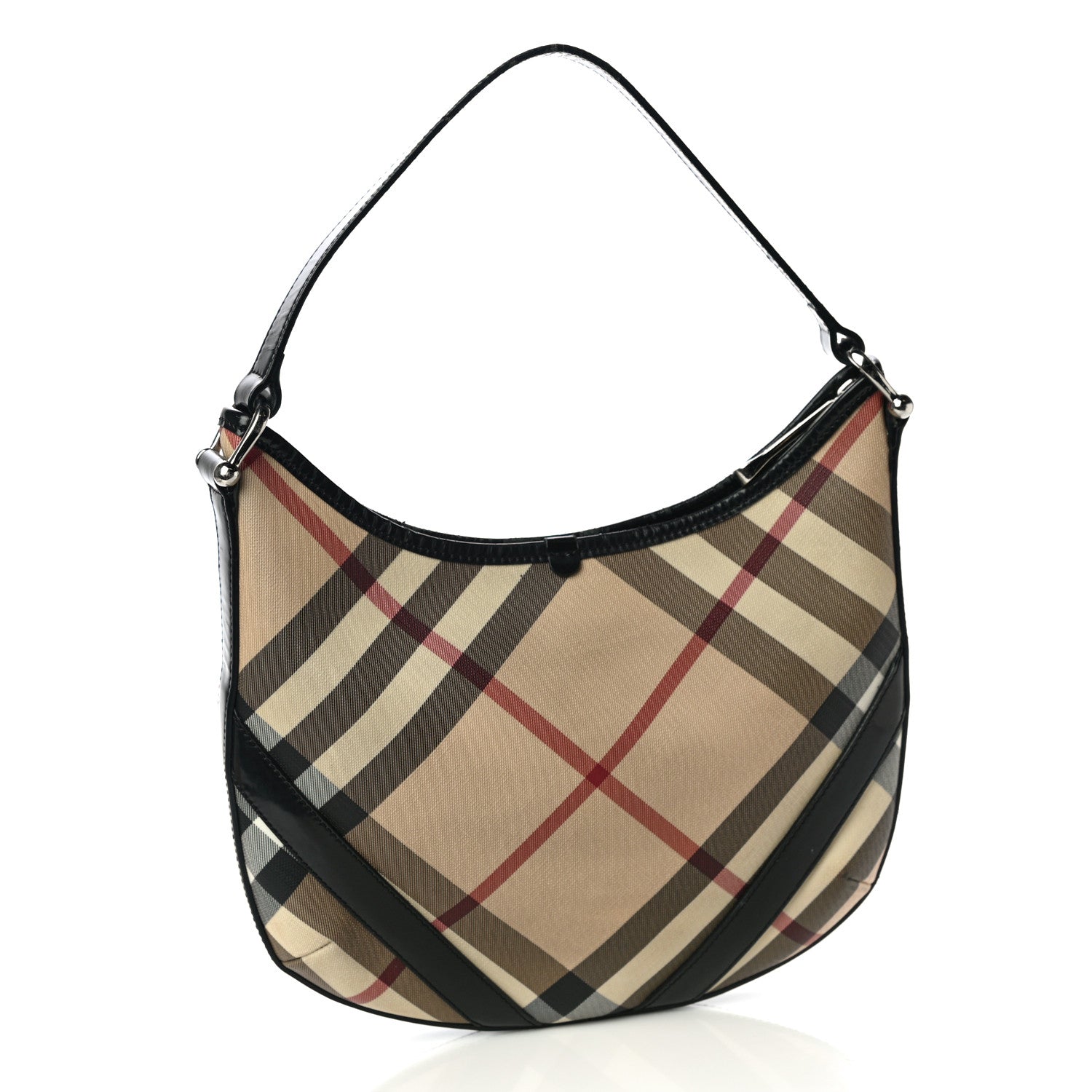 Burberry Supernova Check Buckle Hobo Black 3 of 20