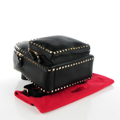 Valentino Garavani Grained Calfskin Medium Rockstud Backpack Black 4 of 8