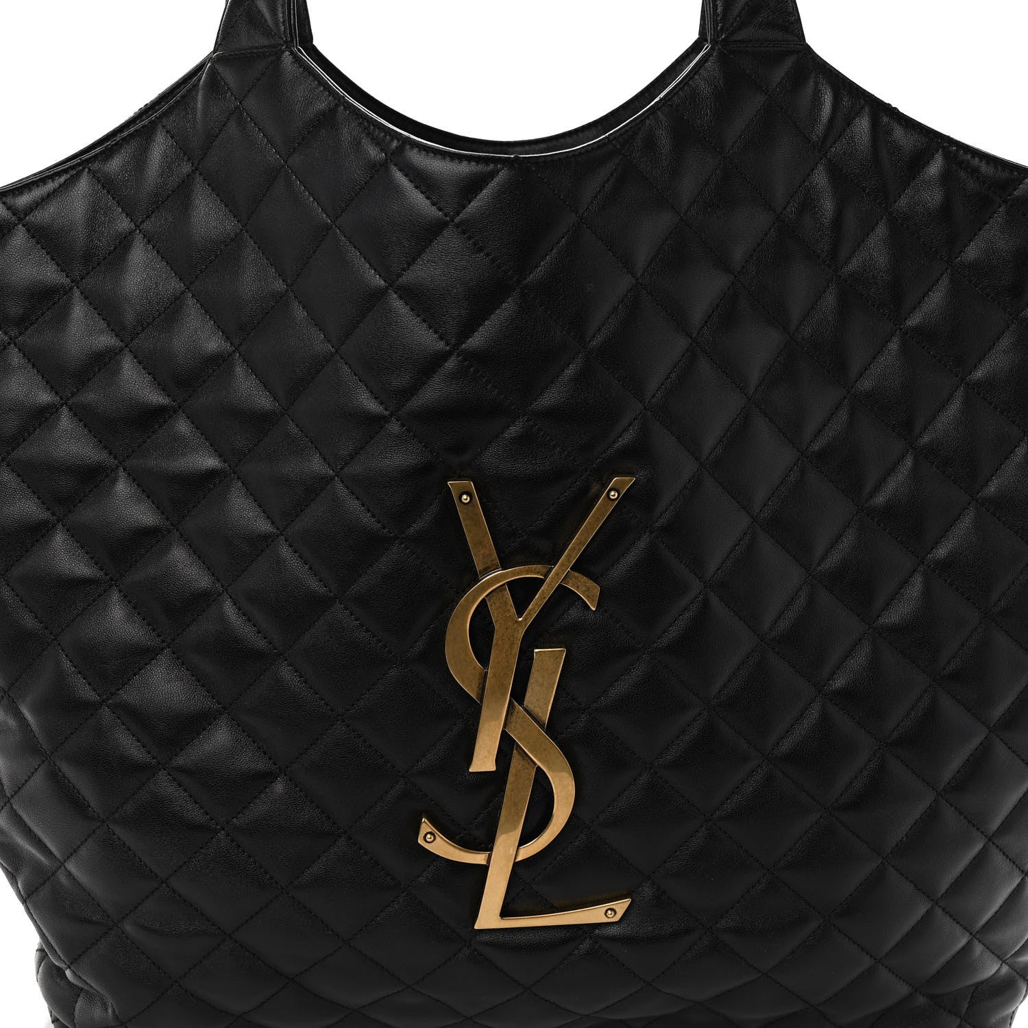 Saint Laurent Lambskin Quilted Maxi Icare Shopping Tote Black 8 of 10