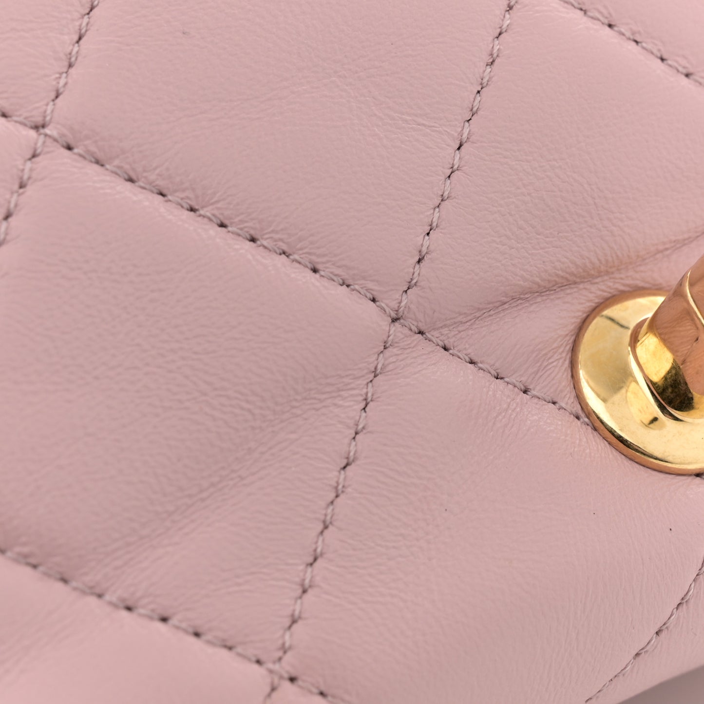 Lambskin Quilted Mini Color Match Flap Light Pink