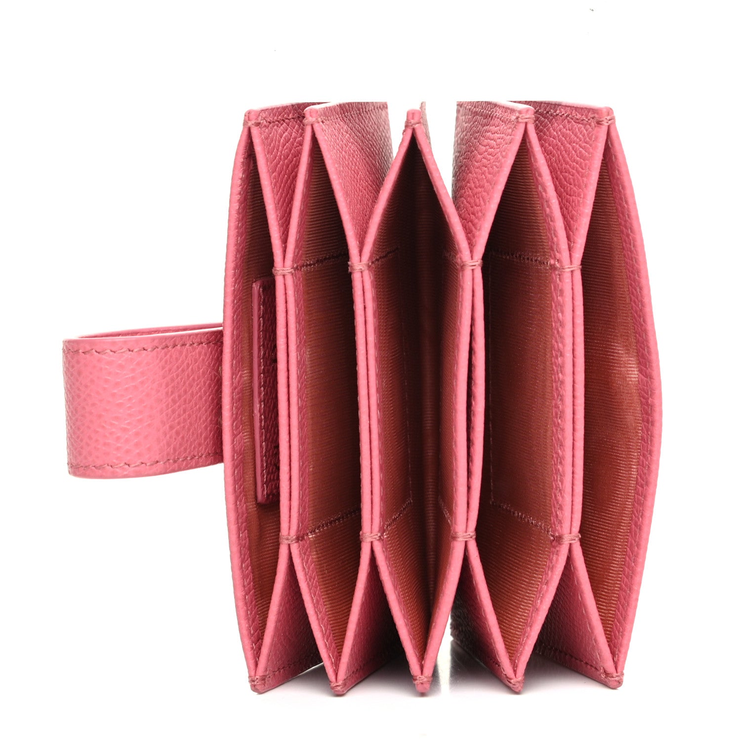 Christian Dior Grained Calfskin Gusseted Card Holder Pink 5 of 8
