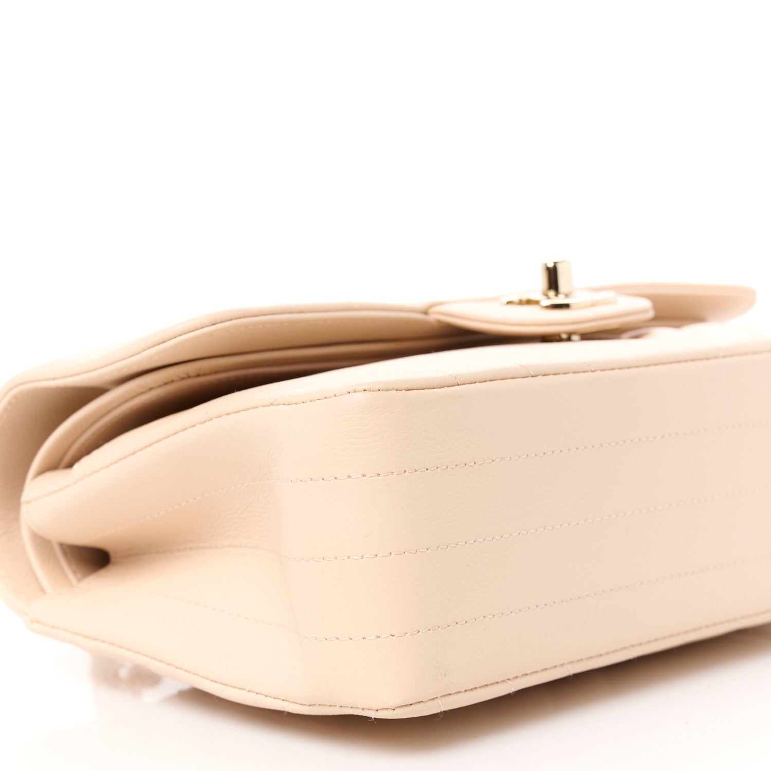 Chanel Caviar Chevron Quilted Small Double Flap Beige 10 of 11