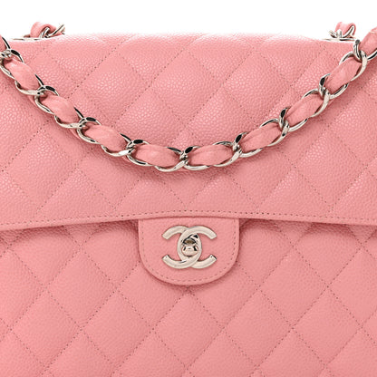 Chanel Caviar Quilted Jumbo Single Flap Pink 8 of 10