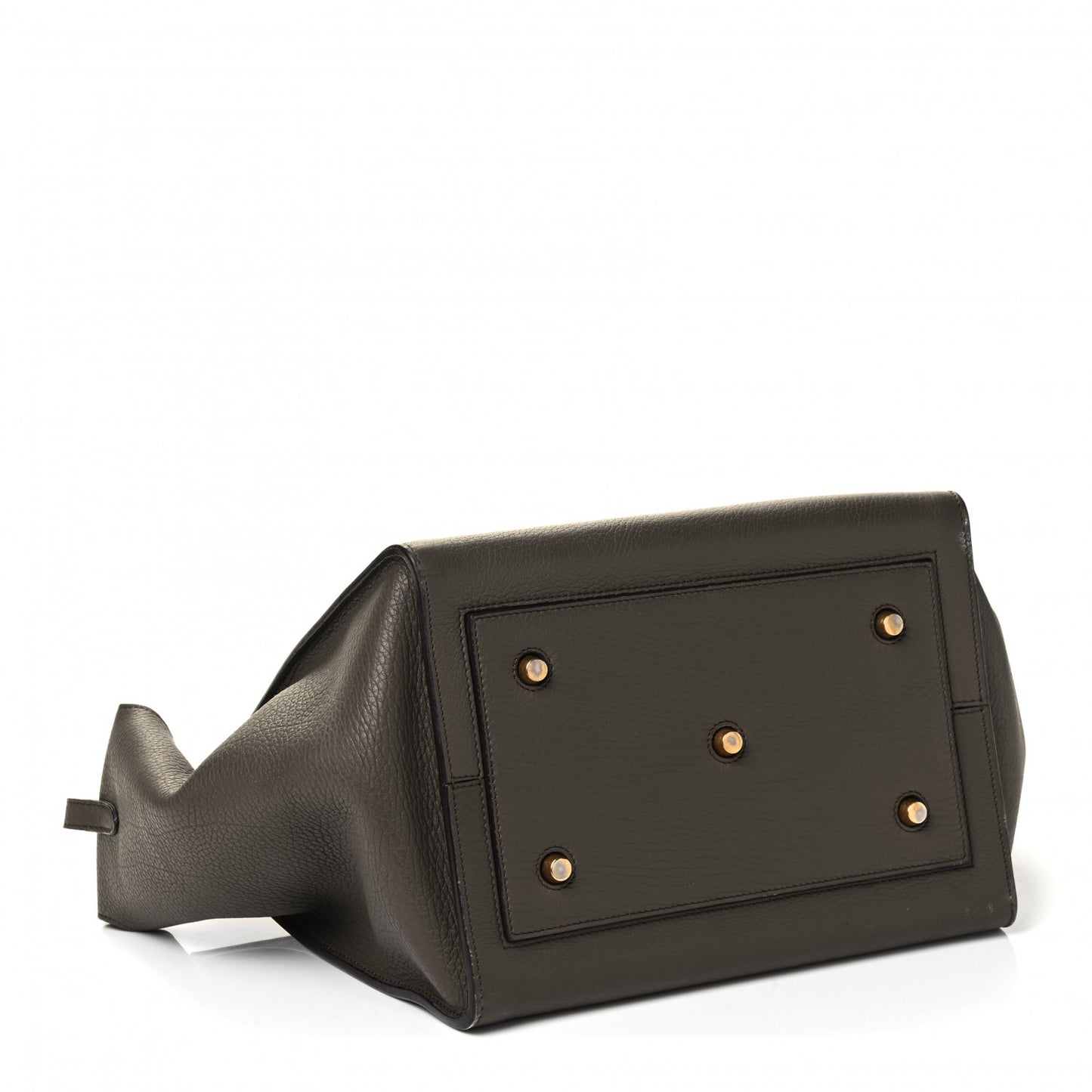 Crisped Calfskin Small Tie Knot Tote Dark Khaki