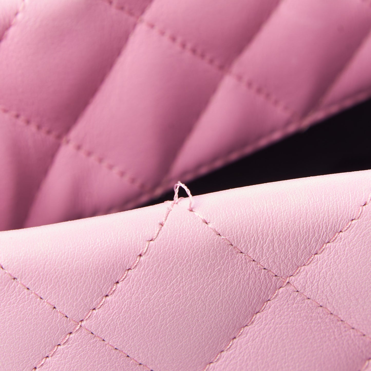 Calfskin Quilted Large Cambon Tote Pink Black