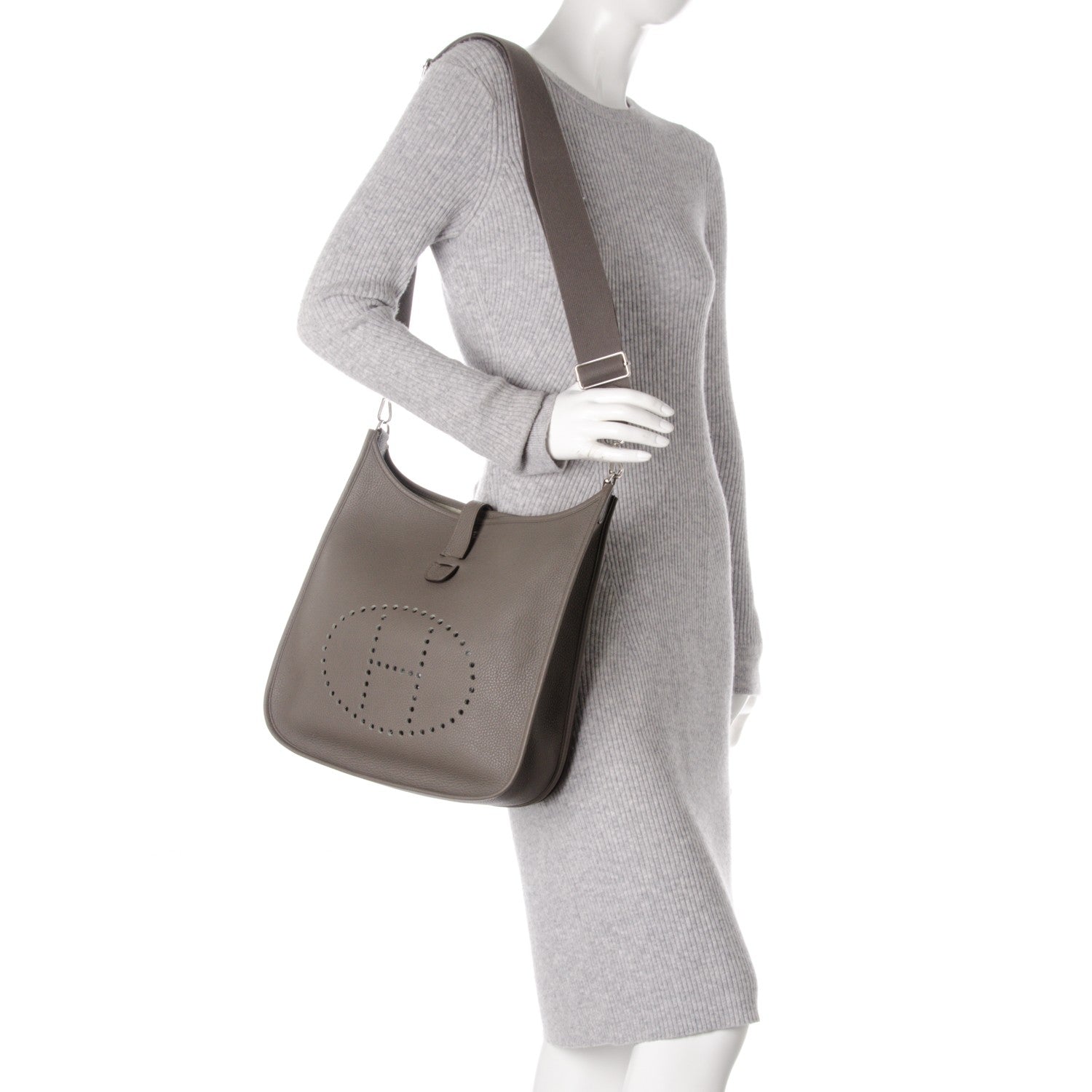 Hermes Taurillon Clemence Evelyne III GM Etain 2 of 7